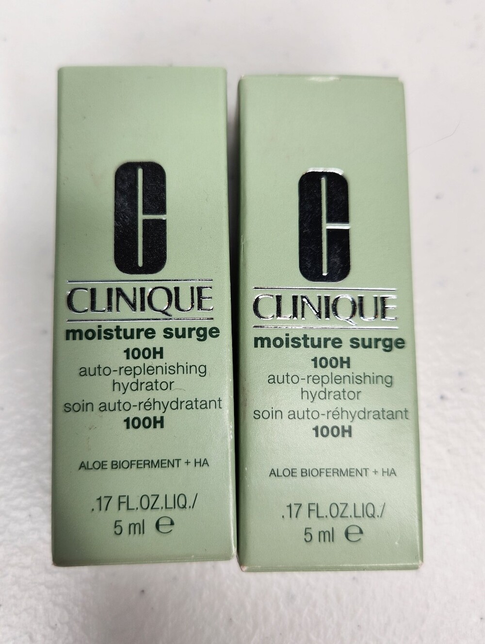 (2) Clinique Moisture Surge 100H Auto Replenishing Hydrator .17 FL OZ NIB